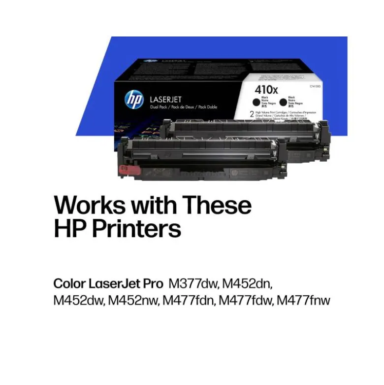 TONER HP LASERJET PRO 410X M452 M477 NEGRO PACK DE 2 UNIDADES 6500 PAGINAS