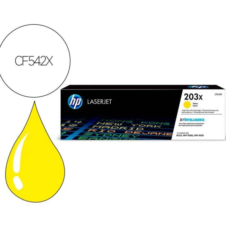TONER HP LASERJET 203X M254DW / 280NW / 281FDW AMARILLO 2500 PAGINAS