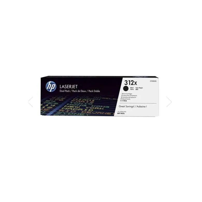 Toner HP 312X color Negro Pack de 2 XL