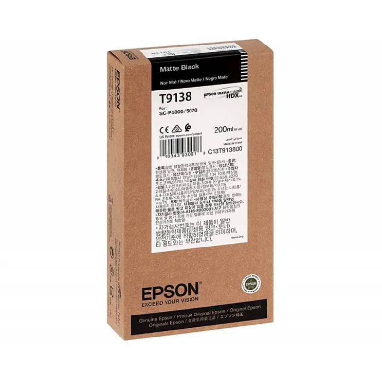 TONER INK-JET EPSON T9138 NEGRO MATE C13T913800