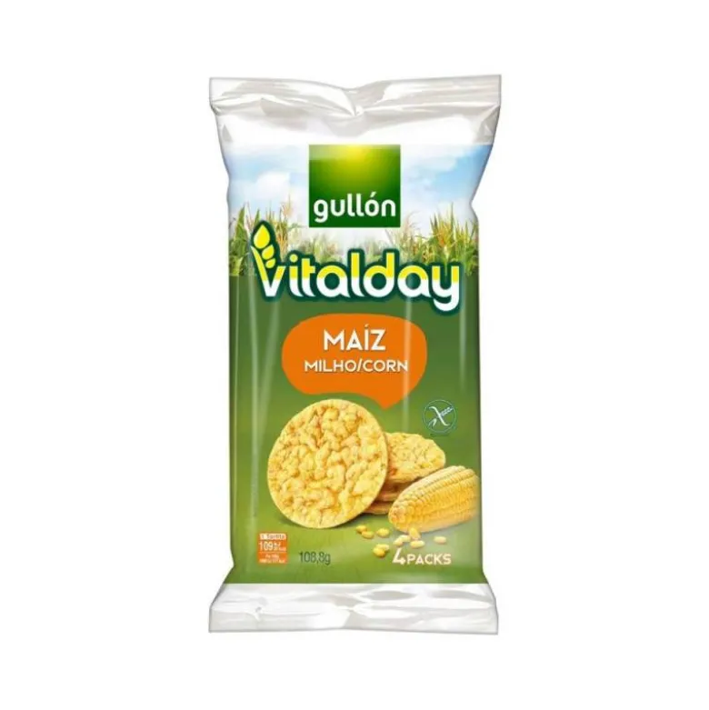 TORTITAS DE MAIZ GULLON VITALDAY 108 GR PAQUETE DE 4 UNIDADES DE 27,5 GR
