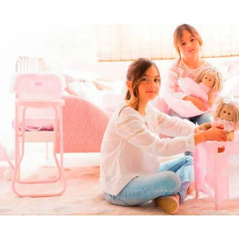 TRONA CON BANDEJA CARLOTA COLOR ROSA 330X260X600 MM