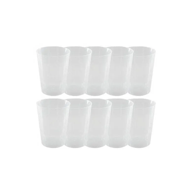 VASO DE PLASTICO REUTILIZABLE TRANSPARENTE 550 ML PAQUETE DE 10 UNIDADES