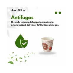 Vaso termico carton 120 cc Paquete de 50 unidades