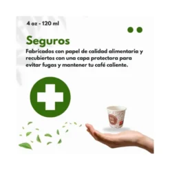 Vaso termico carton 120 cc Paquete de 50 unidades