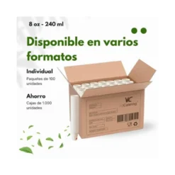 Vaso termico carton 240 cc Paquete de 50 unidades