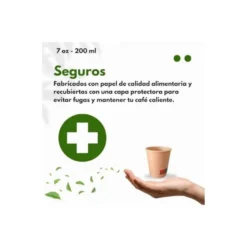 Vaso termico carton 200 cc Paquete de 50 unidades