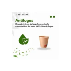 Vaso termico carton 200 cc Paquete de 50 unidades