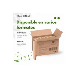 VASO TERMICO CARTON KRAFT 240 CC PAQUETE DE 50 UNIDADES