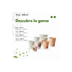 VASO TERMICO CARTON KRAFT 240 CC PAQUETE DE 50 UNIDADES
