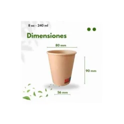 VASO TERMICO CARTON KRAFT 240 CC PAQUETE DE 50 UNIDADES