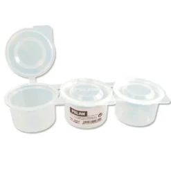 VASO PARA MEZCLA PINTURAS MILAN TRIPLE CON TAPA 70 ML