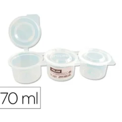 VASO PARA MEZCLA PINTURAS MILAN TRIPLE CON TAPA 70 ML