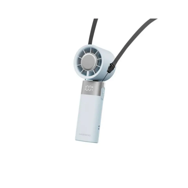 VENTILADOR DE MANO DAEWOO HIGH POWER 10W 80 VELOCIDADES RECARGABLE COLOR BLANCO