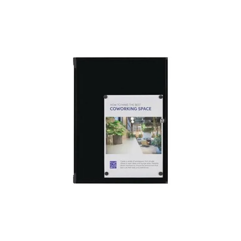 VITRINA DE ANUNCIOS BI-OFFICE NEW GEN MAGNETICA ACERO LACADO 9XA4 PARA INTERIOR COLOR NEGRO 696X933X36 MM