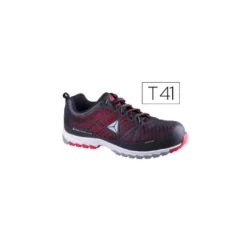 Zapatos de seguridad de Poliuretano marca DeltaPlus Negro y Rojo talla 41
