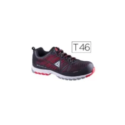 Zapatos de seguridad de Poliuretano marca DeltaPlus Negro y Rojo talla 46