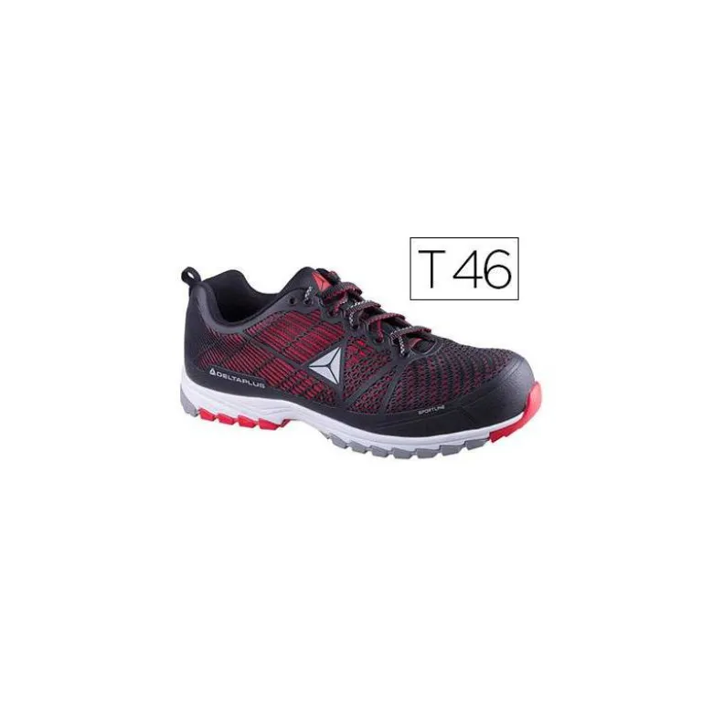 Zapatos de seguridad de Poliuretano marca DeltaPlus Negro y Rojo talla 46