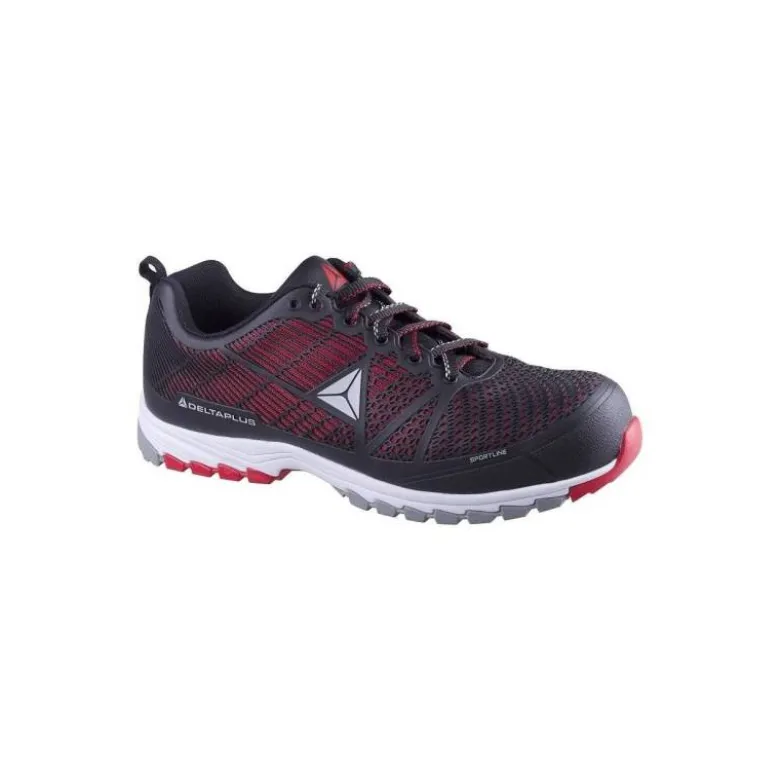 Zapatos de seguridad de Poliuretano marca DeltaPlus Negro y Rojo talla 42
