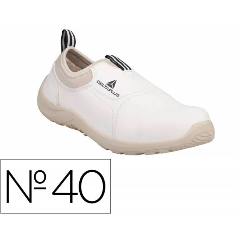 ZAPATOS DE SEGURIDAD DELTAPLUS MICROFIBRA PU SUELA PU MONO-DENSIDAD COLOR BLANCO TALLA 40