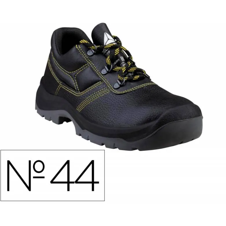 ZAPATOS DE SEGURIDAD DELTAPLUS PIEL CRUPON PIGMENTADA SUELA PU BI DENSIDAD COLOR NEGRO TALLA 44