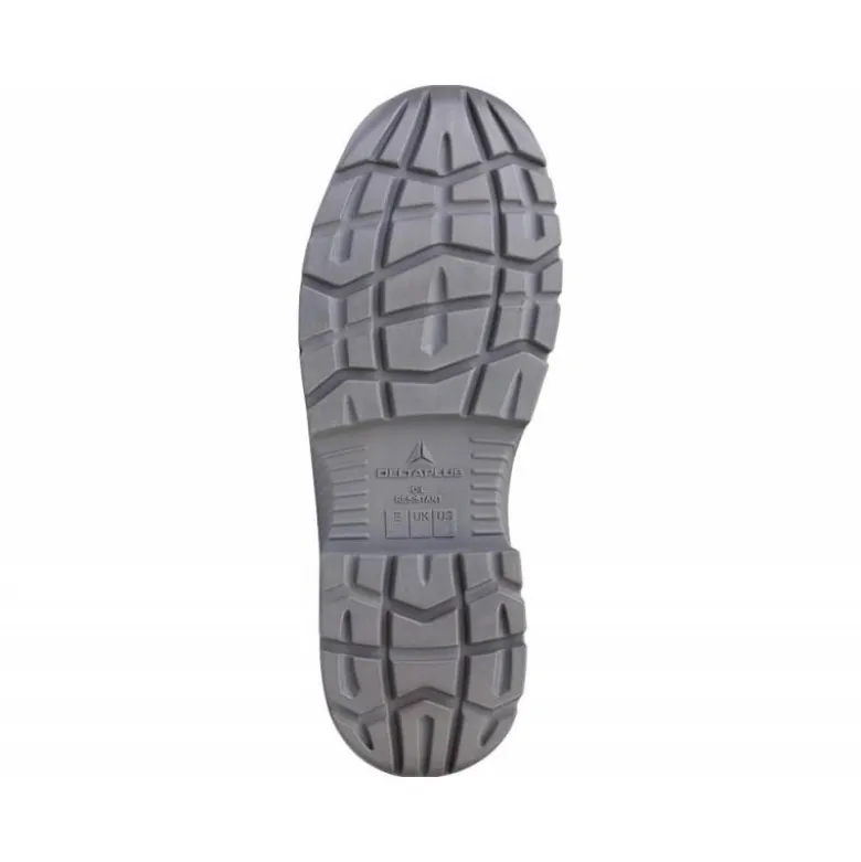 ZAPATOS DE SEGURIDAD DELTAPLUS PIEL CRUPON PIGMENTADA SUELA PU BI DENSIDAD COLOR NEGRO TALLA 40