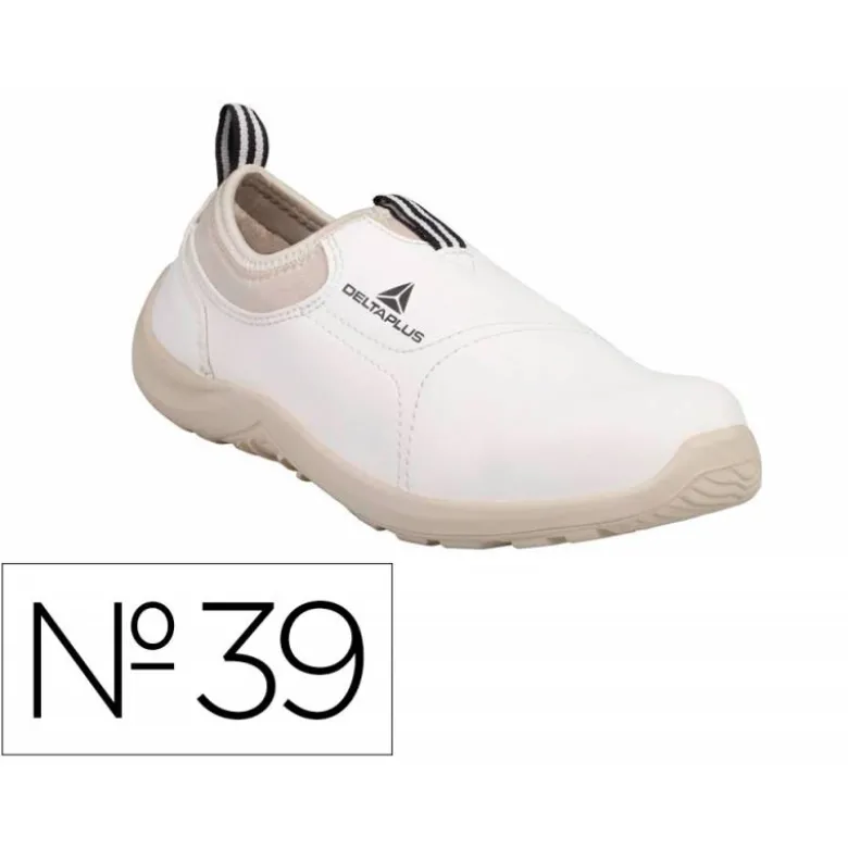 ZAPATOS DE SEGURIDAD DELTAPLUS MICROFIBRA PU SUELA PU MONO-DENSIDAD COLOR BLANCO TALLA 39
