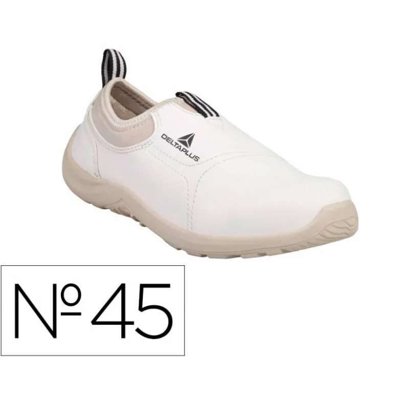 ZAPATOS DE SEGURIDAD DELTAPLUS MICROFIBRA PU SUELA PU MONO-DENSIDAD COLOR BLANCO TALLA 45