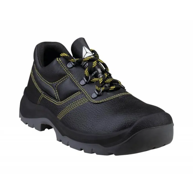 ZAPATOS DE SEGURIDAD DELTAPLUS PIEL CRUPON PIGMENTADA SUELA PU BI DENSIDAD COLOR NEGRO TALLA 43