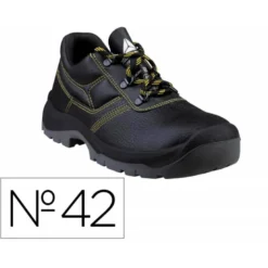 ZAPATOS DE SEGURIDAD DELTAPLUS PIEL CRUPON PIGMENTADA SUELA PU BI DENSIDAD COLOR NEGRO TALLA 42